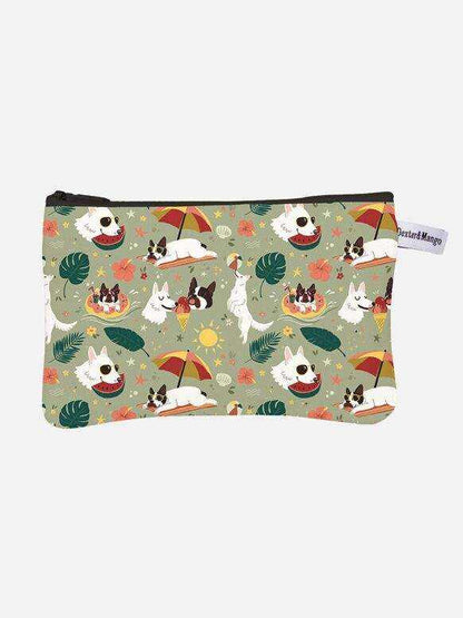 D&M pouch with summer-themed illustration, crafted from Oeko-Tex certified cotton canvas.