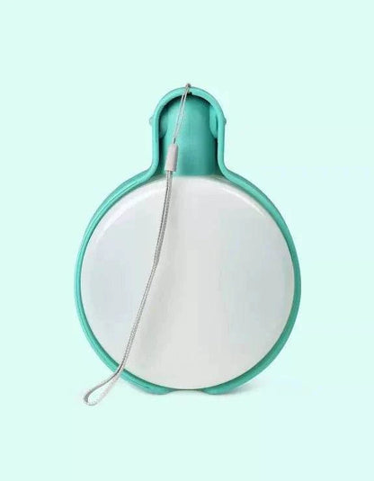 Aquamarine travel bottle with anti-drip valve for dogs, 250ml capacity.